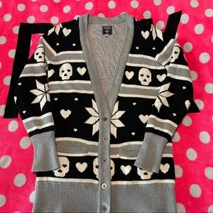 💗 VS PINK 💗 Skull Cardigan Sweater Large
